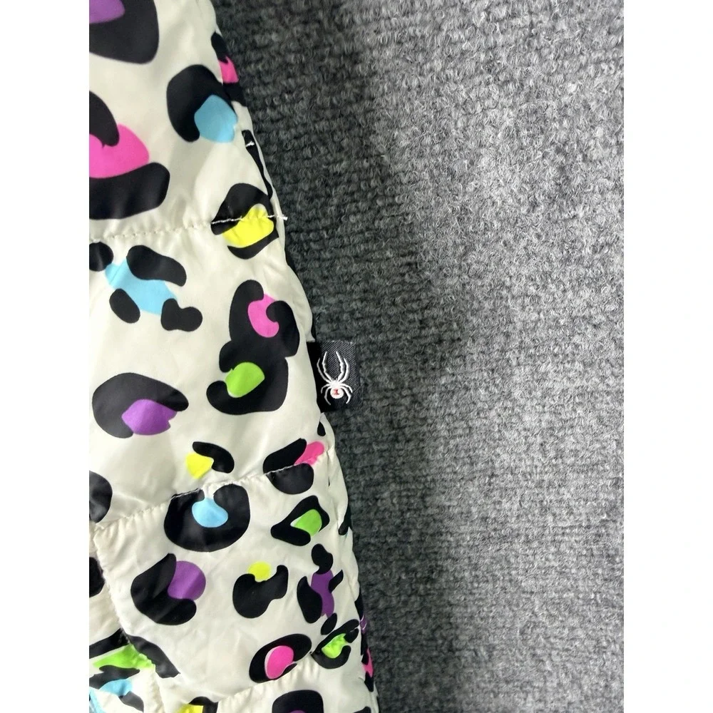 Spyder Snowsuit Infant 9/12M White Multicolor Leopard Hooded One Piece‎ Bunting